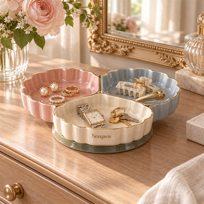 Norqavie Three-Compartment Scalloped Catchall - organized use view