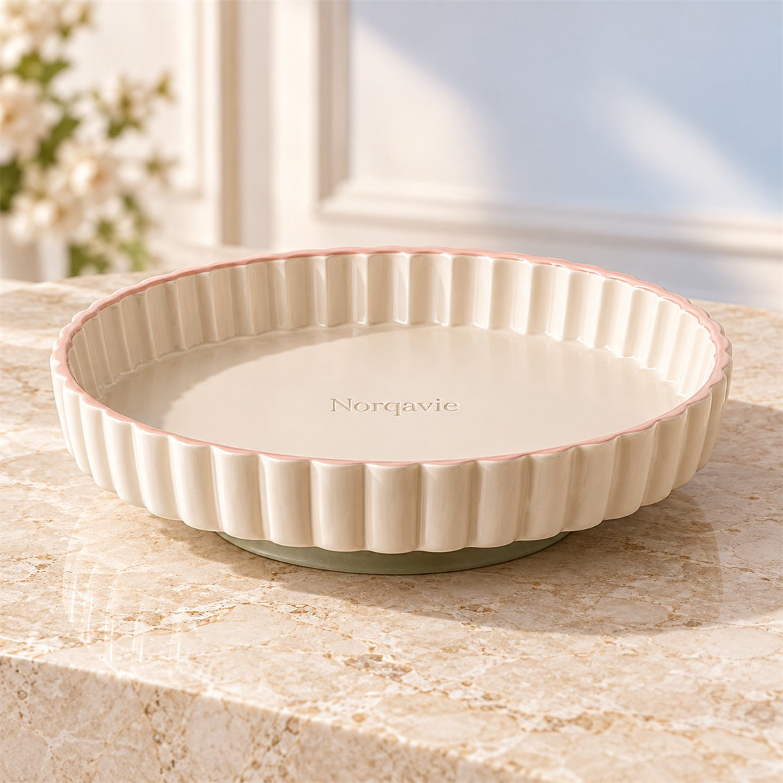 Norqavie Round Fluted Vanity Catchall Tray - main product view