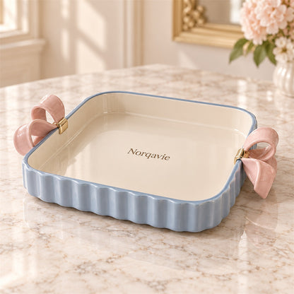 Norqavie Bow-Handle Scalloped Vanity Tray - main product view