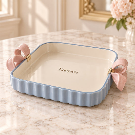Norqavie Bow-Handle Scalloped Vanity Tray - main product view